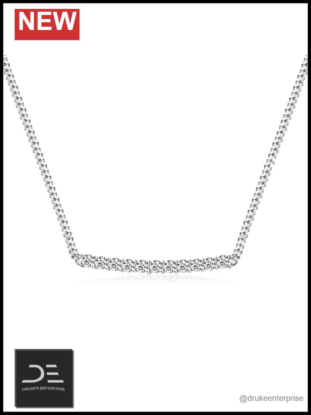 14K White Gold Diamond Smile Pendant Necklace 1.4ct VVS2 D-Color